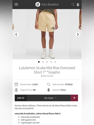 NWT Lululemon Scuba Mid-Rise Oversized Short 7" *Graphic - size M thumbnail 7
