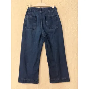 Maeve Anthropologie Colette Wide Leg Crop Jeans 31 Dark Wash High Rise Denim thumbnail 6