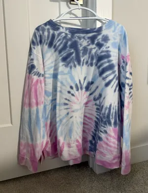 Target Blue and pink tie-dye boat neck, long sleeve thumbnail 1