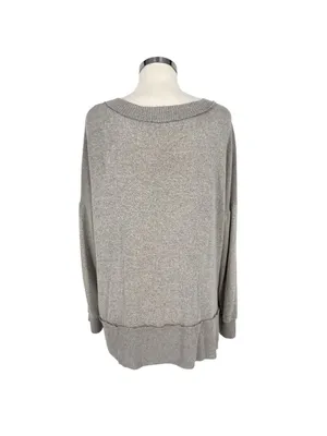 Altar'd State Gray Oversized V-Neck Knit Pullover Size Small Loungewear Cozycore thumbnail 7