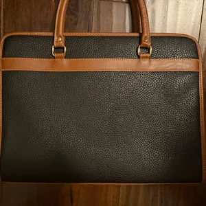 Kathie Lee 1990s Vintage Briefcase Tote Bag Handbag Brown Cognac Leather thumbnail 6