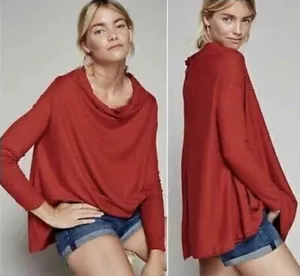 Free People Lover Ribbed Split Back Pullover Tunic Size Large thumbnail 1