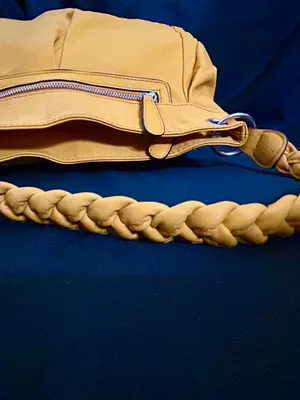 Bueno Women’s Mustard Yellow Braided Handle Women's Shoulder Bag Purse thumbnail 6