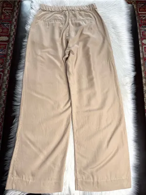 Abercrombie Tan Pleated Wide Leg Trousers thumbnail 4