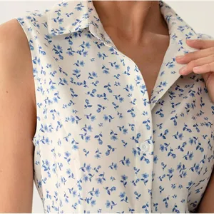 RIHOAS Blue Floral Pocket Sleeveless Mini Dress L thumbnail 4