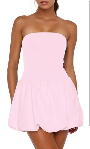 Pink strapless Y2K mini bubble dress Size M thumbnail 3