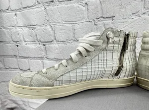 P448 Woman’s Dama Skate High-Top Sneakers Size 39 White/Multicolored Zip Italy thumbnail 7
