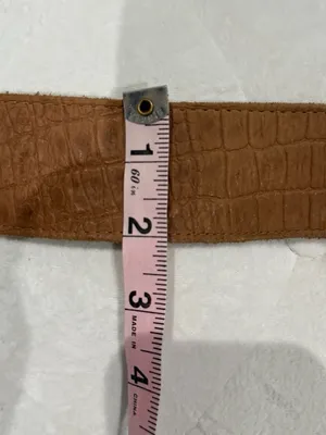 Women’s leather belt with 2 tone buckle thumbnail 7