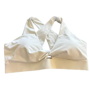 Fabletics Oasis Twist Sports Bra White Size 2X Cut Out Back Yoga Work Out Sporty thumbnail 3