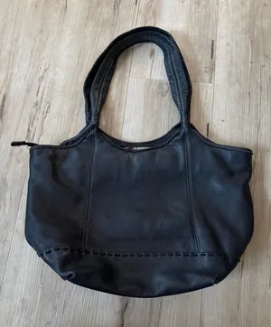 The Sak Black Leather Shoulder Tote thumbnail 1
