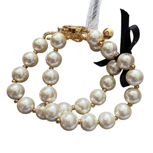 J.Crew Set of Two Nautical Pearl Bracelet Ship Wheel Knot‎ Gold AX372 NWT thumbnail 3