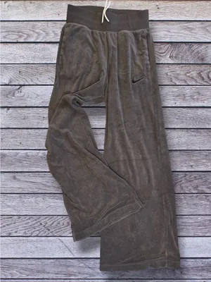 Nike Velour Wide Leg Sweatpants Charcoal Grey Plush Pants DV7836-060 Size Small thumbnail 7