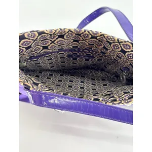 Vera Bradley Purple Paisley Ruffled Handbag Quilted Shoulder Tote‎ Wallet Set thumbnail 5