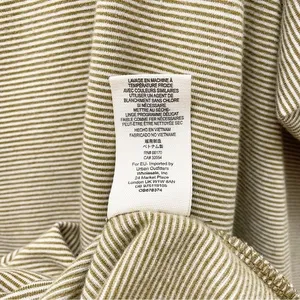Free People Penelope Tan Striped Knit Top Long Ruched Puff Sleeves Size Medium thumbnail 12