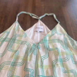 FRNCH Maxi White/Green/Blue Linen Sundress Summer Beach Boho Whimsical - Size M thumbnail 11