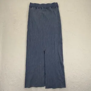 House of Harlow 1960 Ribbed Knit Maxi Skirt Blue Cotton Blend Womens Medium‎ thumbnail 8