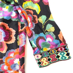 Johnny was workshop calanthe button down shirt top silk floral sz XL thumbnail 6