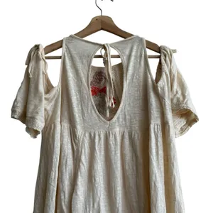 Free People Fast Time Beaded Cold Shoulder Floral Blouse S Boho thumbnail 8