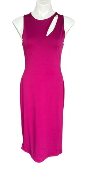 Gaze Cutout Detail Bodycon Dress Fuscia Pink M NWT thumbnail 1