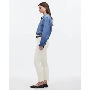 Madewell The Perfect Vintage Jean Tile White High Rise Classic Raw Hem US 23 NWT thumbnail 3