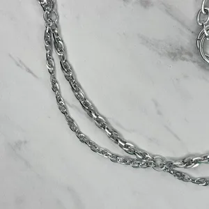 Womens Silver Double Chain Belt Small (S) Medium (M) Draped Y2K Style ✨ thumbnail 6