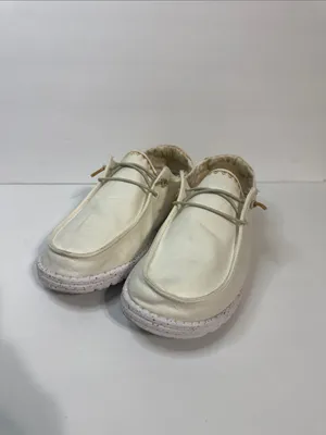 Hey Dude Women's Cream Slip-On Sneakers with Tan Heel Accent thumbnail 5