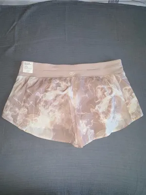 Tie-Dye Light Pink Athletic Shorts with Wide Waistband thumbnail 2