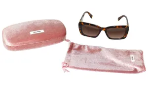 Miu Miu SMU 07Y 53mm Rectangular Sunglasses in Blond Havana thumbnail 1