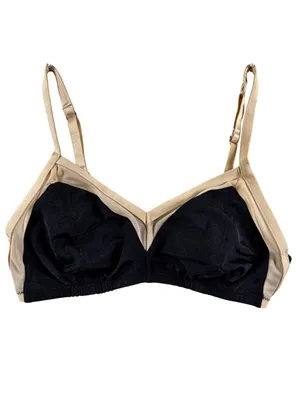 INC Two-Tone Everyday Stretch Wireless Bra in Black & Nude SMALL thumbnail 2