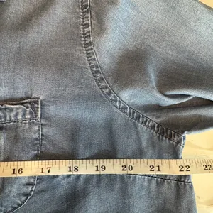 Liz Lange Maternity Target L Blue Chambray Lyocell Tunic Shirt Long Sleeve Chic thumbnail 8