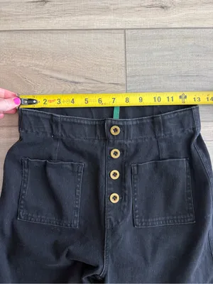 Halara Flex High Waist Casual Wide Leg Boho Stretch Jeans Carbon Black Denim S thumbnail 6