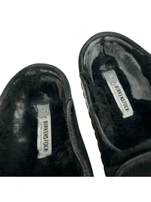 Birkenstock Buckley Shearling Clogs Black Suede Lined Slip-On Shoes Size 38 US 7 thumbnail 10
