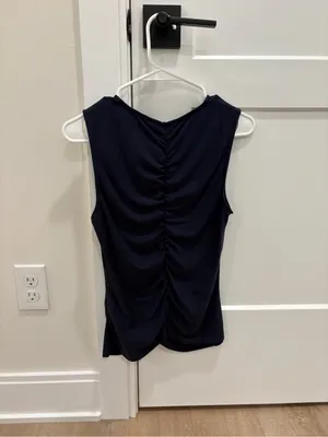 Veronica Beard Neeta Center Ruched Sleevless Knit Top Size Medium thumbnail 5