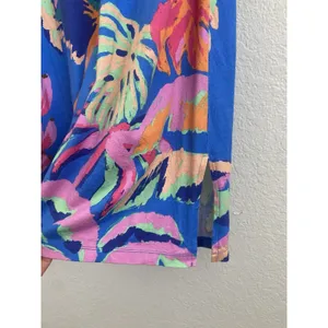 Farm Rio Made of Brasil Orange Parrot Graphic Padded Shoulder T-Shirt Dress XS thumbnail 9