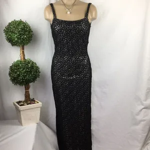 Jessica McClintock Black & Silver Vintage Long Maxi Dress 5-6 thumbnail 4