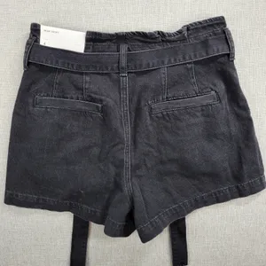 American Eagle Womens Mom Short Size 4 Black Denim‎ Paperbag Super High Rise NEW thumbnail 3