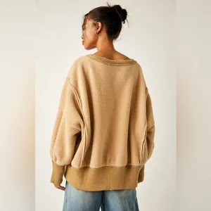 NWOT Free People We The Free Cozy Camden Sweatshirt In Sandstorm Sold Out Color thumbnail 3