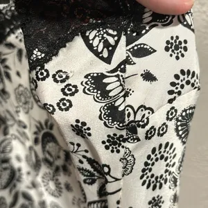 Victorias Secret Y2K Black and White Floral Slip Lingerie Dress Size Medium thumbnail 7