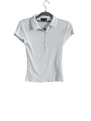 Women's J.Crew Ribbed Short Sleeve Polo Shirt White Size S thumbnail 2
