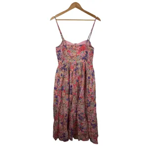 NWT Avara Just Me Iris Floral Embroidered Midi Dress Medium Smocked Cottage Boho thumbnail 7