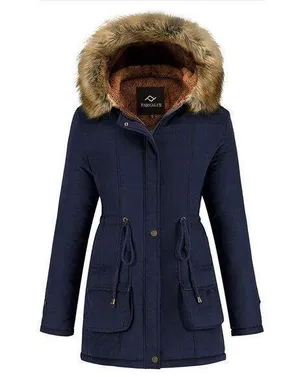 NEW FARVALUE Coat Hooded Puffer Thicken Parka Jacket XL Blue thumbnail 1