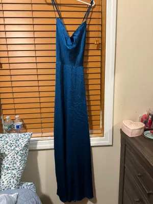 Long dress blue green side slit Size L thumbnail 2