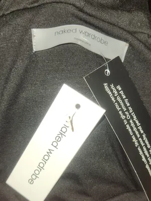 NWT Naked Wardrobe Off The Shoulder Cowl Neck Black Top Blouse Shirt L NW thumbnail 5