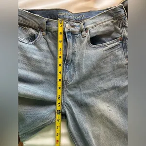 American Eagle Distressed High Rise 90's Boyfriend Women's size 12x-longJeans thumbnail 6