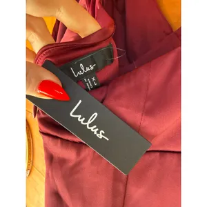 NWT Lulus Elegant Confidence Red Satin Flutter Sleeve Cutout Maxi Dress Size XL thumbnail 7