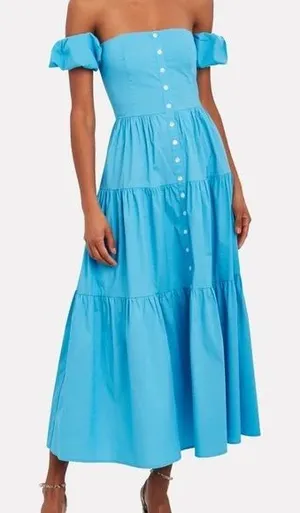 Staud Elio Dress in Bright Blue thumbnail 1