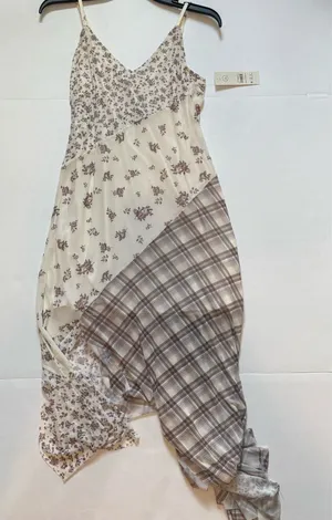Print Mix Asymmetrical Midi Dress thumbnail 1