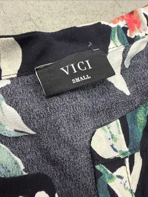 VICI Black Sleeveless Floral Camisole with Red and Cream Blooms thumbnail 2