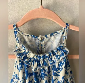 Blue Allover Print Halter Neck Romper Size Small/4 thumbnail 8