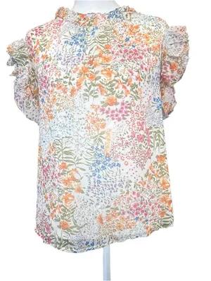 Sugarlips White Multi Floral Ruffle Sleeve Top thumbnail 4